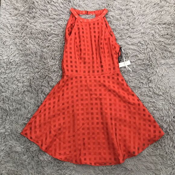 Lovers + Friends Revolve dress Terrace‎ View Gingham Fit Flare S Orange - Picture 3 of 7